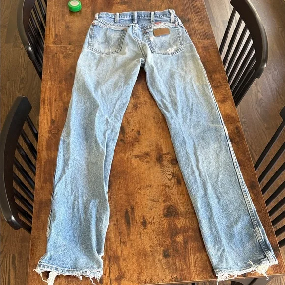 Vintage wrangler Light Blue Distressed Women’s Jeans - Picture 2 of 5